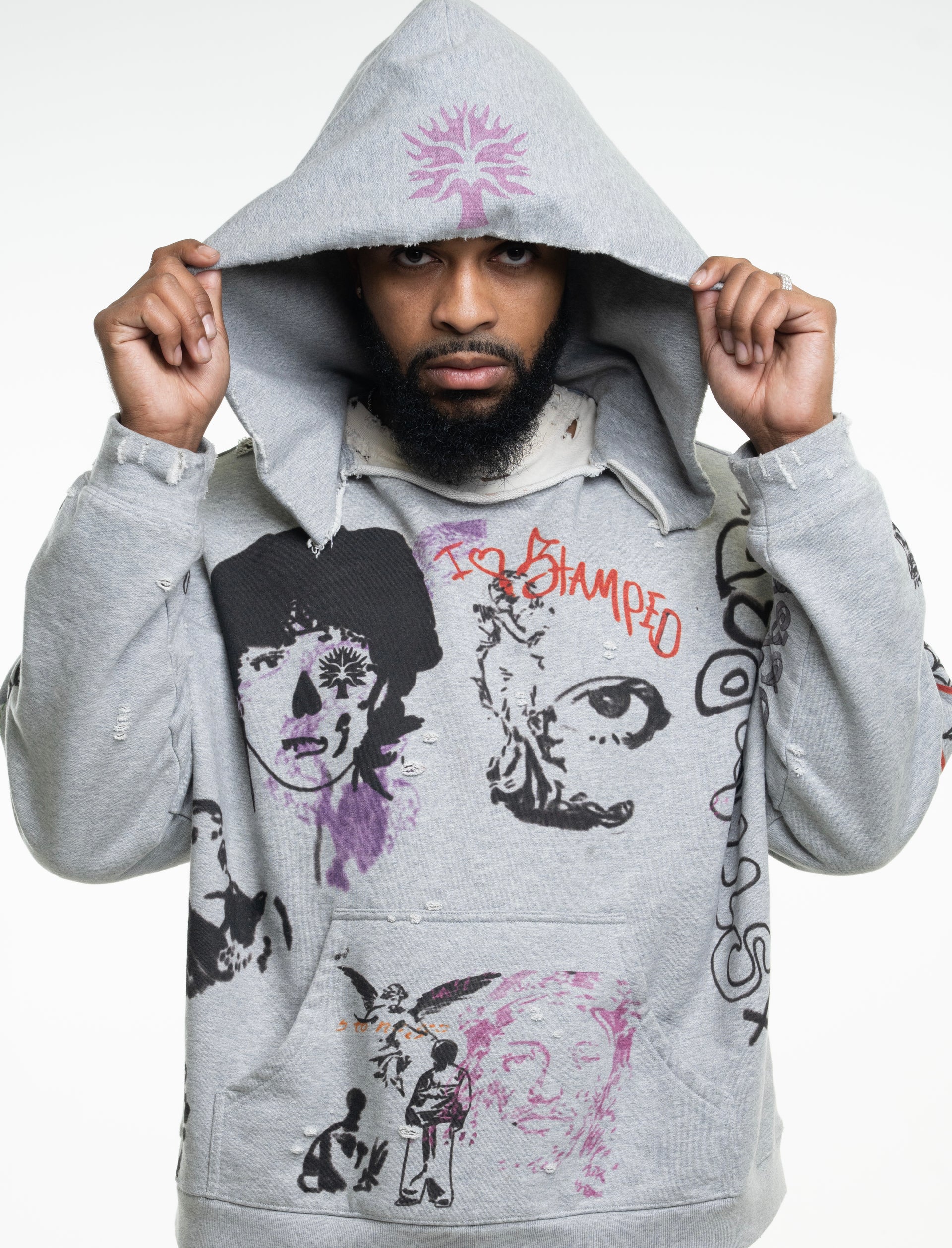 Stamped Graffiti Hoodie