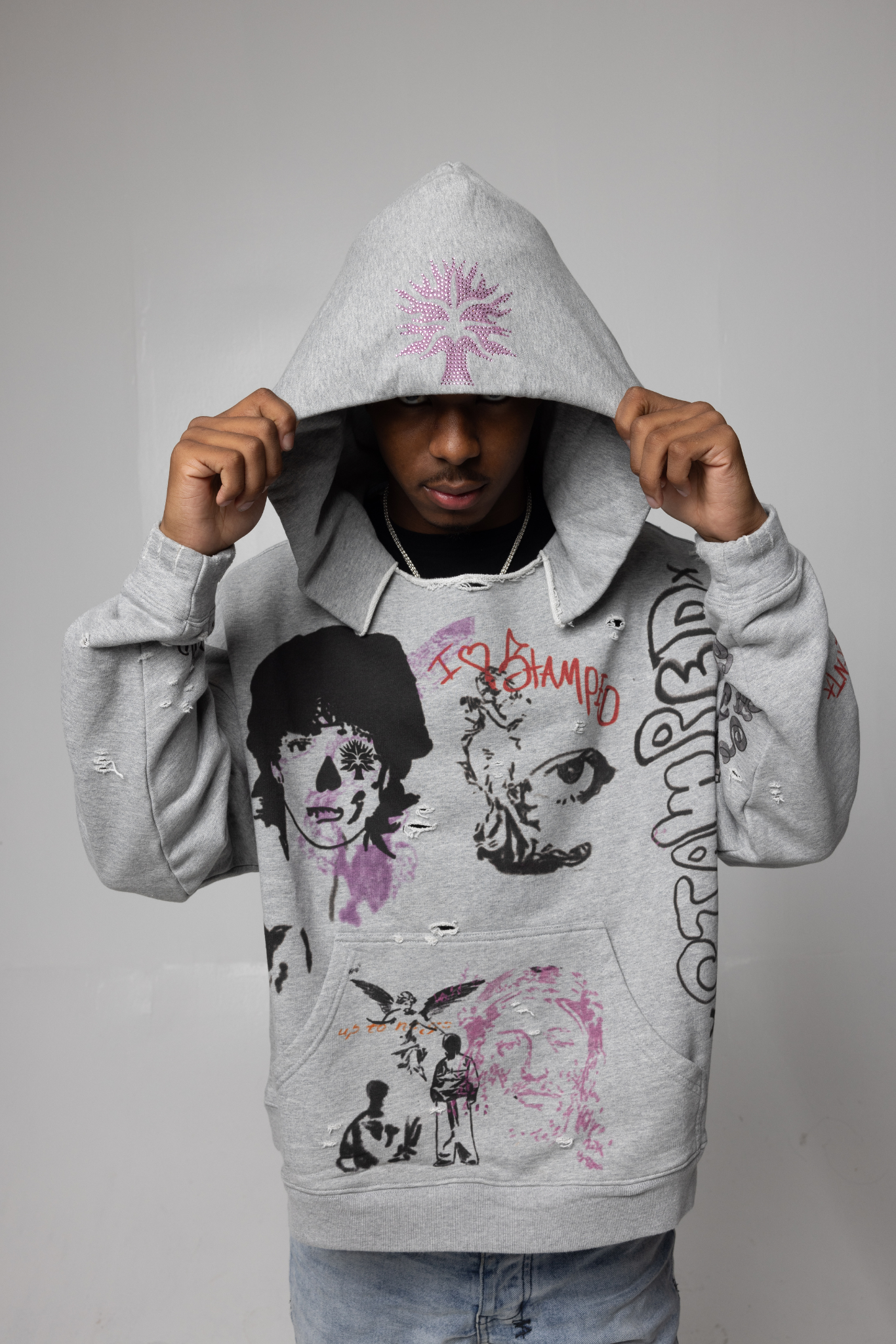 Stamped Graffiti Hoodie